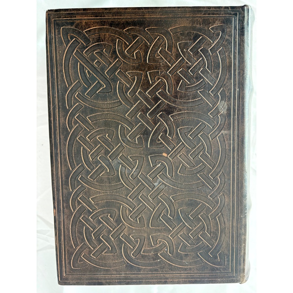 Vintage Celtic Knot Faux Leather Book Box Hidden Storage Stash Jewelry Case